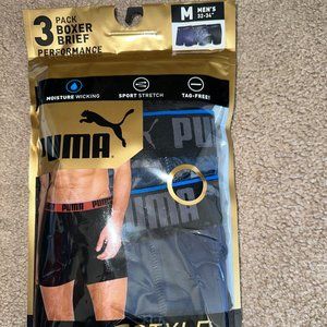 Puma Boxer Briefs Men's Size Medium (32-34) 3 Pack Performance Pack Retail $28